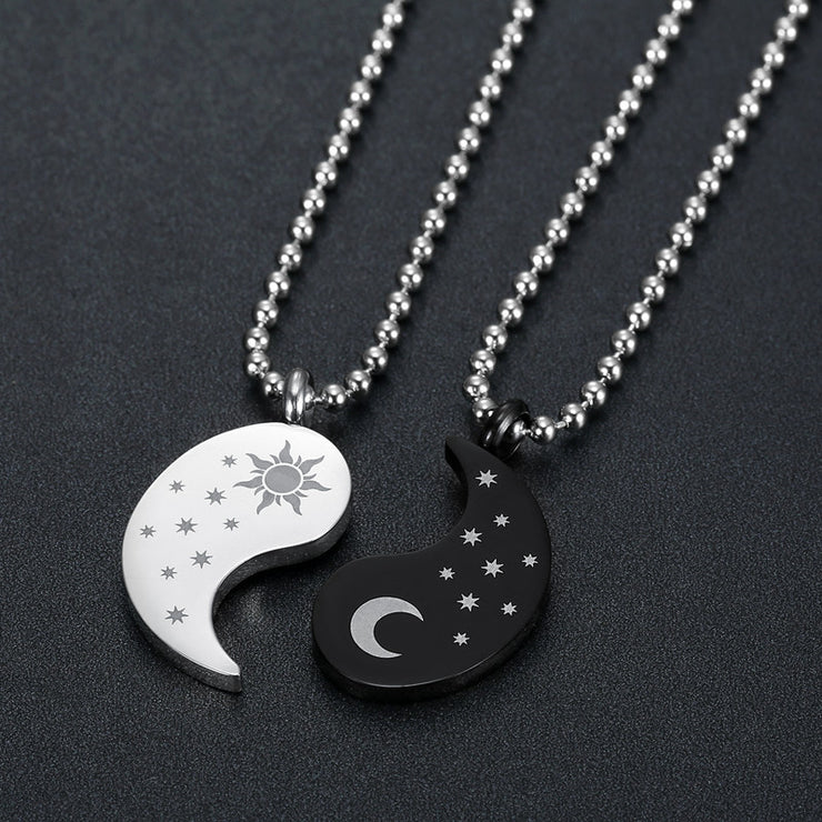 Trendy Sun Moon Necklace Set