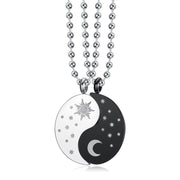 Trendy Sun Moon Necklace Set