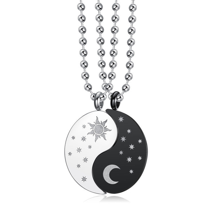 Trendy Sun Moon Necklace Set