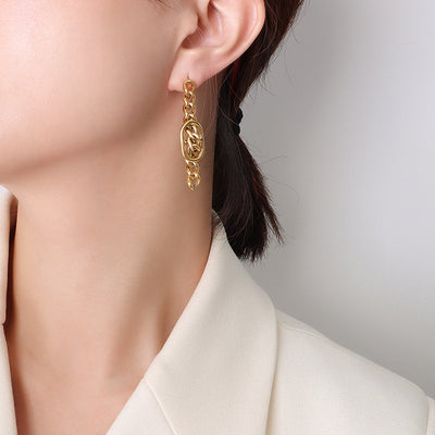 Trendy Titanium Earrings: Double D Design