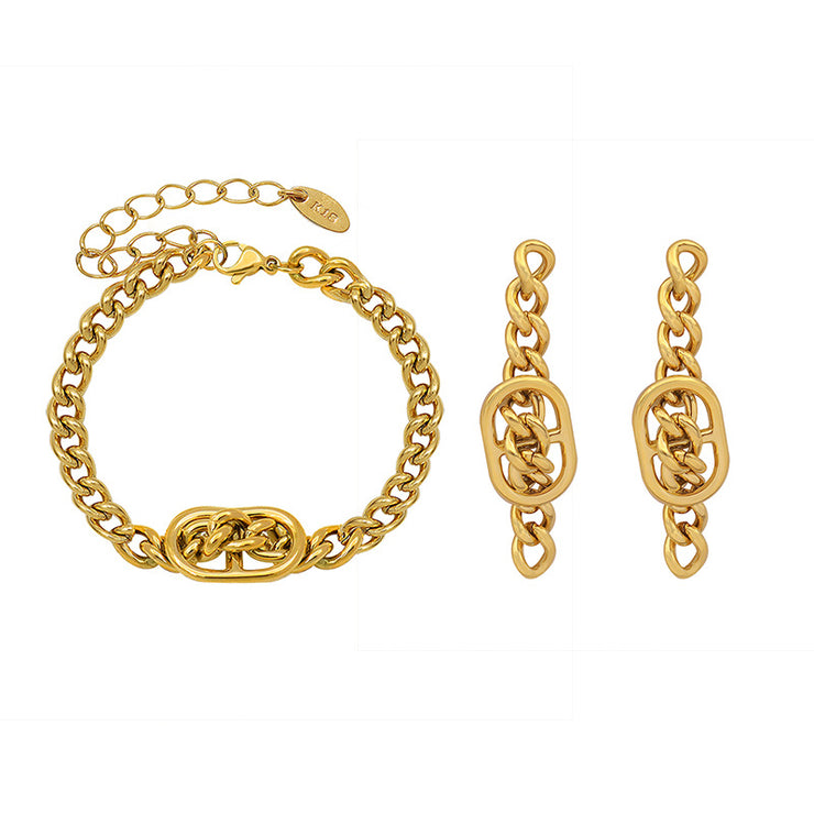 Trendy Titanium Earrings: Double D Design