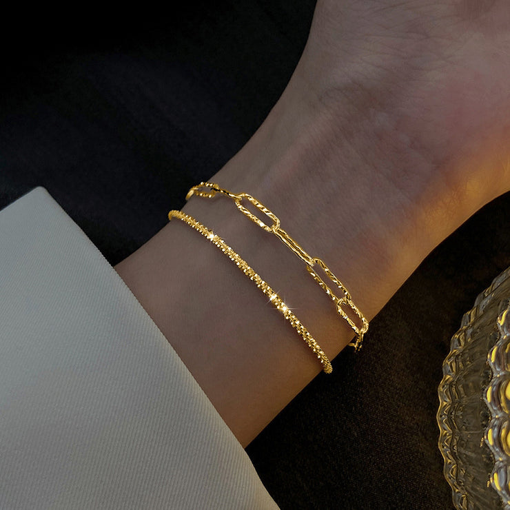 Fashion Forward: Gold and Silver Rhinestone Bracelet for Women