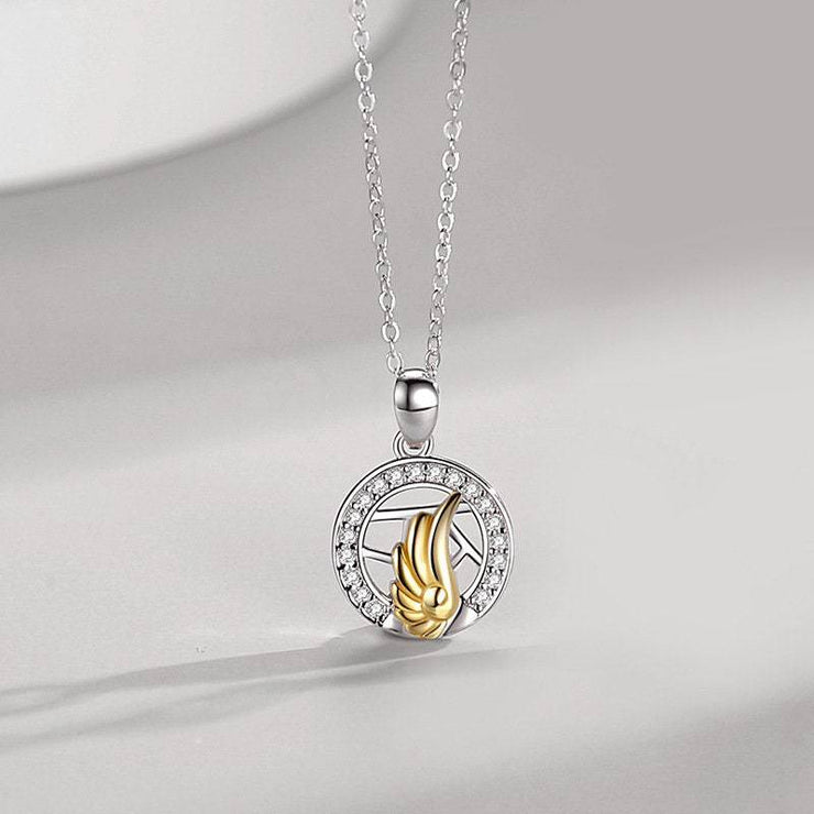 Sun And Moon Angel Wings Magnetic Necklace Simple