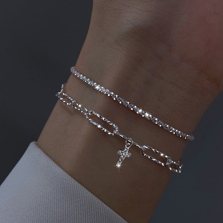 Fashion Forward: Gold and Silver Rhinestone Bracelet for Women