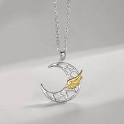 Sun And Moon Angel Wings Magnetic Necklace Simple