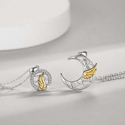 Sun And Moon Angel Wings Magnetic Necklace Simple